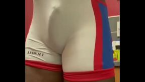 BBC. Muscle Geared in Tight White Cock Revealing Verbal Deload