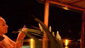 Nudist girl at a resort