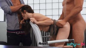 Why Not Bi - Alice Paradise, Derek, & Muscular Handyman Chase Turn an Office Repair Visit Into an Intimate Bisexual 3som