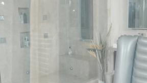 ”Big Boobed blonde STEPMOM sucks prick in bath”