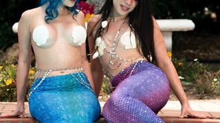 MERMAID ELITE Petite TS Seduces Hollywood Star in Poolside Orgy!