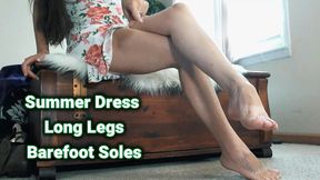 Sexy Feet, Long Legs & Summer Dresses Brat Girl Teases You With Her Bare Soles