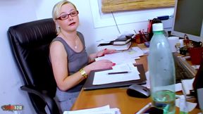 Anal Fuck in the Office with the Little Blonde Maeva Blue