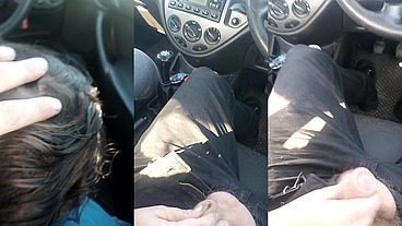 Blowjob in car and cum in Stacys mouth