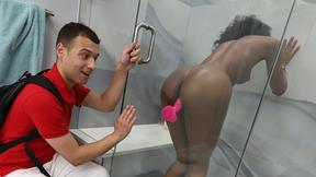 ”Mila Mars replaces her dildo to a real one”