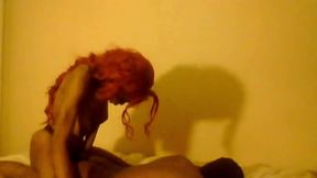Redhead ebony tranny pounds her bf