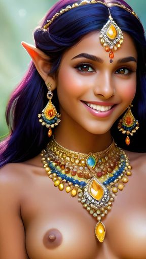 Beautiful Big Breasted Nude Indian Elf Girl with Mangel-wurzel