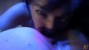 Home Party With Dildo - Lola Shine And Stacy Bloom lesbian fun.