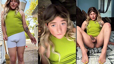 Fannyfemmboi being a naughty sissy, this whore loves to show off in public, she touches herself until she gets a creamy and delicious cumshot