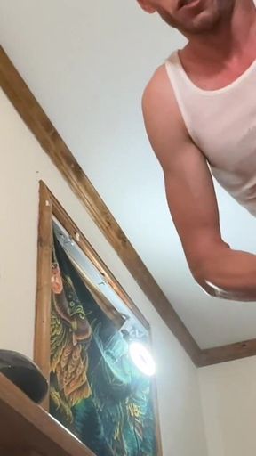 Jerk off Camera on Floor Facing off Captain Stance Big Bust