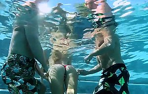 Samantha saint stroking two dicks underwater