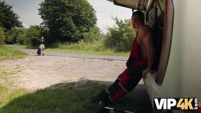 VIP4K  Desperately horny in the woods
