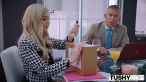 TUSHY She finally has a reason to be gaped at work