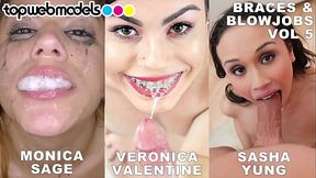 Braces and Blowjobs Compilation - 3 Cuties with Braces Huge Cock POV Blowjob and Cum Swallows - Volume 5