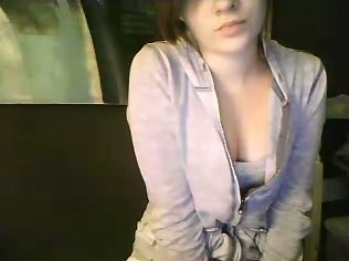 Petite brunette European hottie takes off her panties on webcam