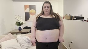 Fat Girl Struggling to put on Bodysuit