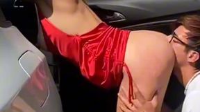 Argentine MILF gets filled with milk in public threesome