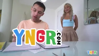 Sexy Blonde Teen Lilith Grace Takes Her Step Brother's Big Cock in Public