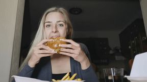 Eating big burger WMV