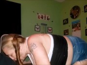 Sexy Grandma Shows Off Her Big Ass In Daisy Dukes