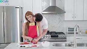 Girl With No Tits Gets Tight Pussy Polished Well On The Counter With Hime Marie