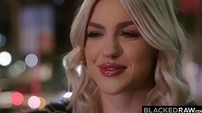 Blonde Cutie Jazlyn Takes Huge Black Cock In The Booty