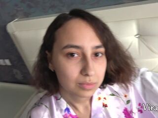 Fucked a skinny step daughter pouring sperm on her little ass