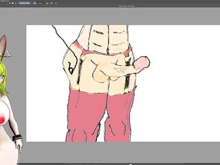 [Caffeinette JSTV VODs] Lustful, Naked hawt drawing stream