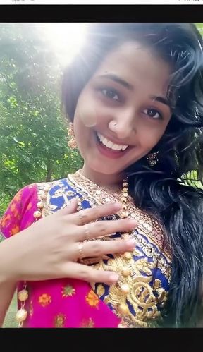 Indian woman in blue dress