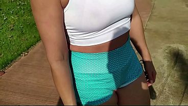 Outdoor bj with a sexy latina milf and her personal trainer