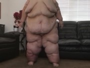 SSBBW slow motion jumping up and down