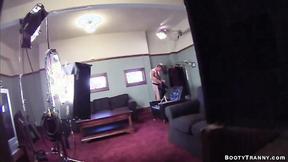 ”Tatted blonde trans fucks man”