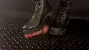 Black Combat Snow Boots Cock Crush &amp; Fullweight