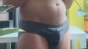 amateur boy suddenly wets his pants right in front of his friend