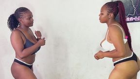 Punches on juicy tits combined with Catfight at the end