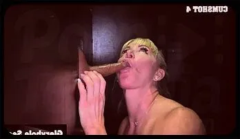 Busty Blonde MILF Gets Her Tits and Mouth Stuffed at the Gloryhole