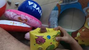 Bathroom with inflatables