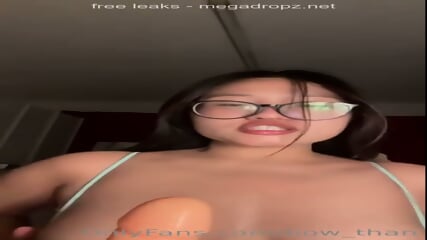 Bow_Than Sucks A Dildo And Fingers Her Cunt