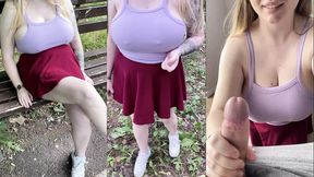 College blonde Olivia Bay shows off large natural tits and ass