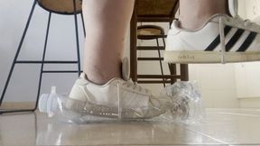 "Plastic Jug Crushed In White Adidas By Man!" - Sneaker Stomping