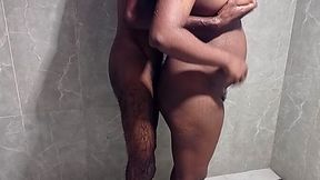My girlfriend gets fucked in the bathroom