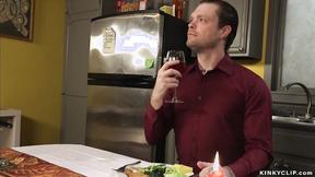 ”Blonde pegging & fisting inked man”