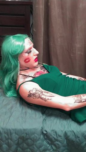 Extremely Hot Tatted Crossdresser Jerking