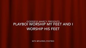 He worship my feet and I worship his feet