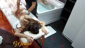 Wife Receives Erotic Oil Massage While Swallowing Physiotherapists Cock In Front Of Husband