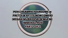 POV Creampie Foursome with Pretty & Compact Newcomers