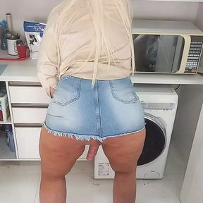 My sexy ass in mini skirt and show my cock!