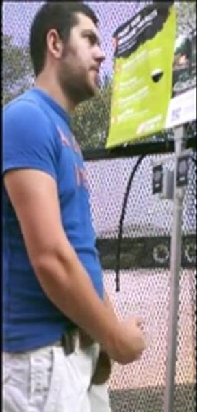 Home Depot Bear Jacks Off in the Garden Center