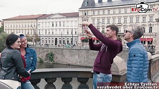 GERMAN HORNY GIRLS PICK UP GUY IN PUBLIC AND FUCK HIM HOME