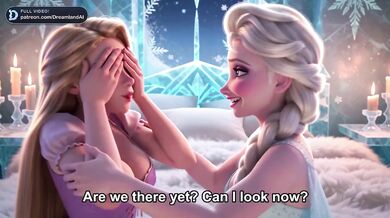 Elsa Slid Body Over Frozen Rapunzel Fingering Lesbian Cartoon